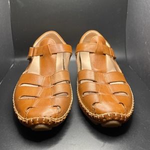 PIKOLINOS Tarifa Tan Beige Closed Toe Ankle Strap Sandals Genuine Leather sz 40